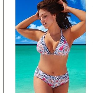 Colorful print bikini NWT